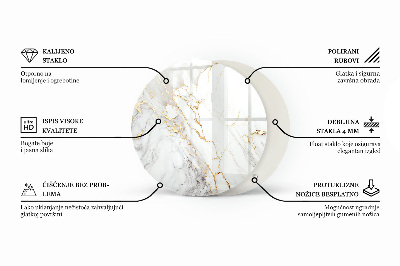 Okrúhla stolová doska Mozaikový vzor s ornamentami