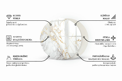 Okrúhla stolová doska Mozaikový vzor s ornamentami