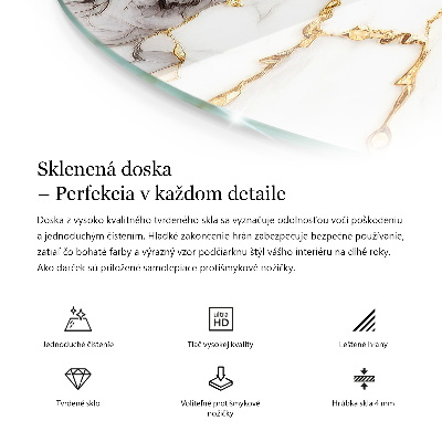 Okrúhla stolová doska Mramorový vzor so žilami