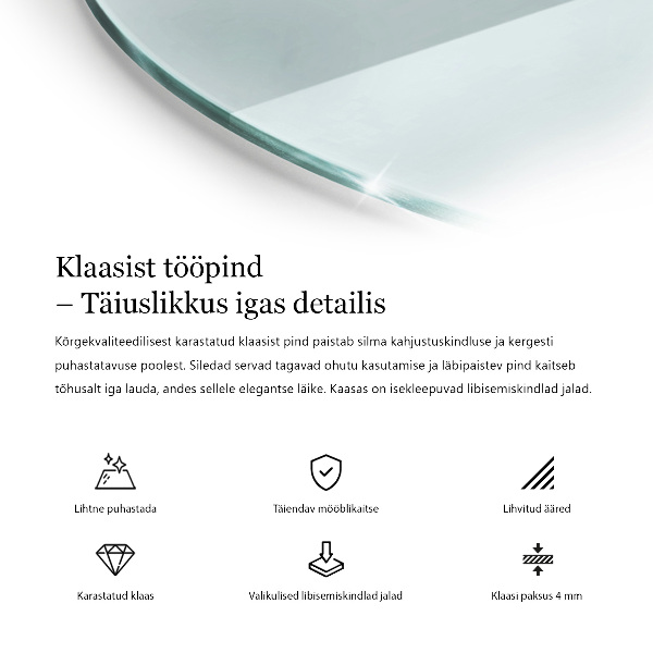 Okrúhla transparentná doska na stôl doska na stôl