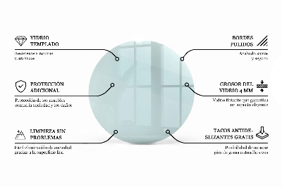 Okrúhla doska na stôl Transparentná