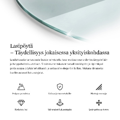 Okrúhla doska na stôl Transparentná