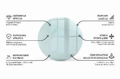 Okrúhla doska na stôl Transparentná