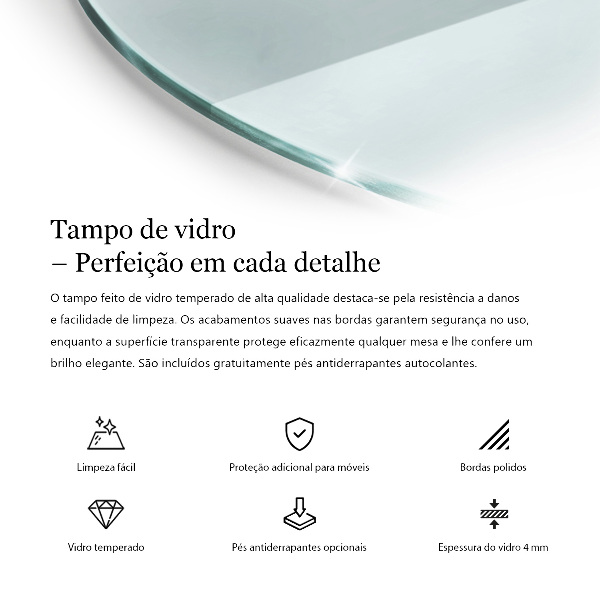 Okrúhla transparentná doska na stôl doska na stôl