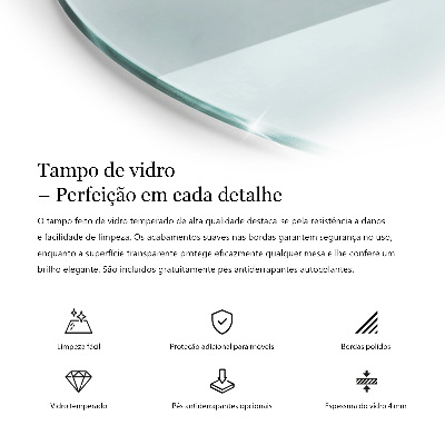 Okrúhla doska na stôl Transparentná