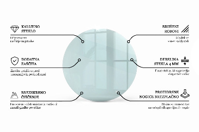 Okrúhla doska na stôl Transparentná