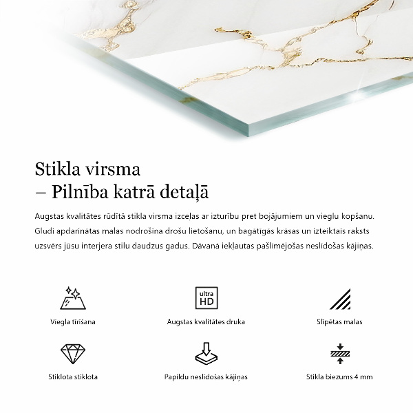 Obdĺžniková doska na stôl Mramor s jemnými žilkami