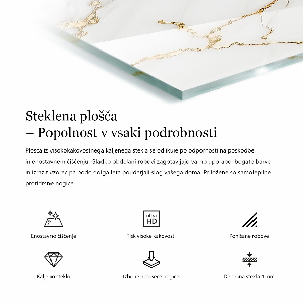 Obdĺžniková doska na stôl Štýlový mramorový vzor