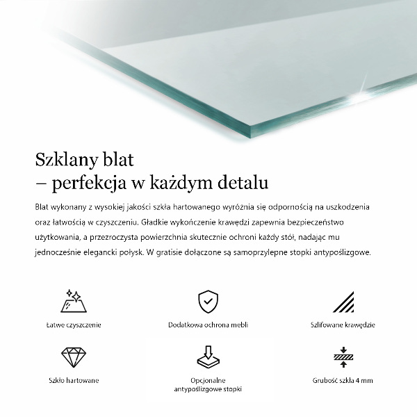 Stolová doska Transparentná obdĺžniková