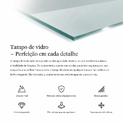 Transparentná obdĺžniková stolová doska