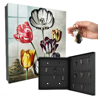 Skrinka na kľúče Retro tulipány