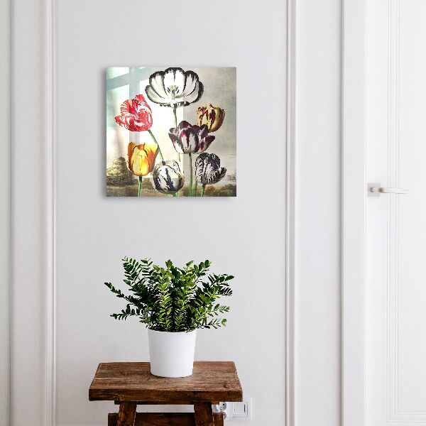 Skrinka na kľúče Retro tulipány