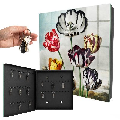 Skrinka na kľúče Retro tulipány