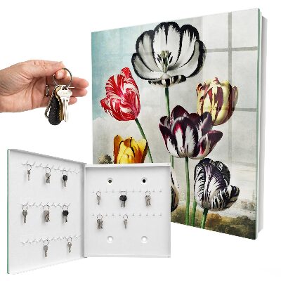 Skrinka na kľúče Retro tulipány