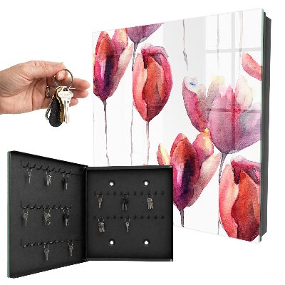 Skrinka na kľúče Akvarelové tulipány