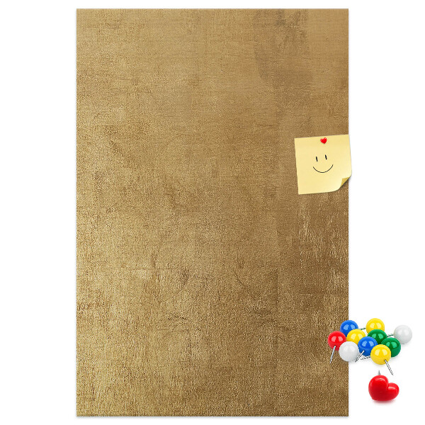 Korková nástenka Zlatý papier s farebnými špendlíkmi