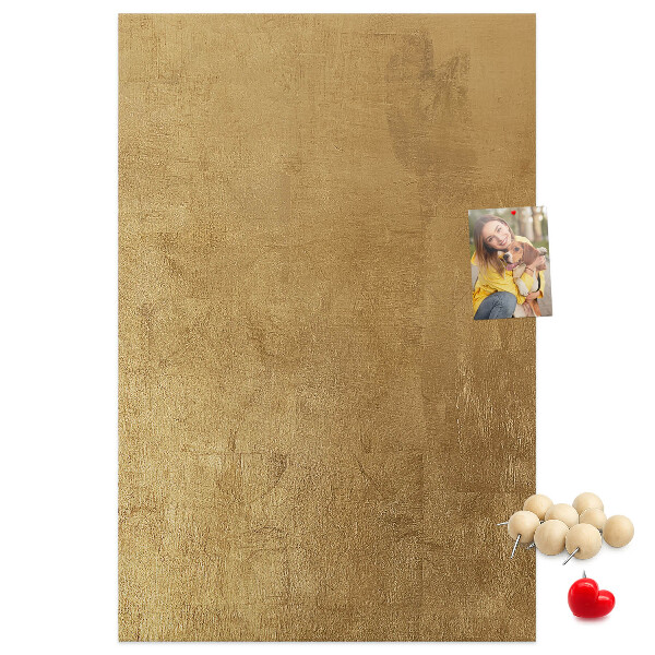 Korková nástenka Zlatý papier s farebnými špendlíkmi