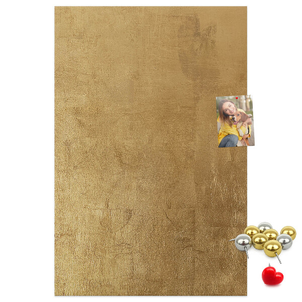 Korková nástenka Zlatý papier s farebnými špendlíkmi