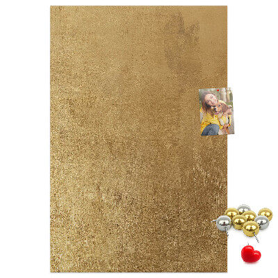 Korková nástenka Zlatý papier s farebnými špendlíkmi