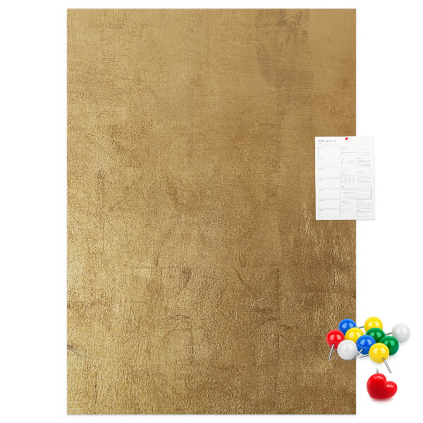 Korková nástenka Zlatý papier s farebnými špendlíkmi