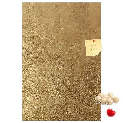 Korková nástenka Zlatý papier s farebnými špendlíkmi