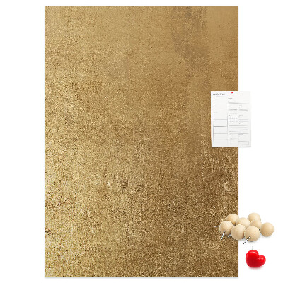 Korková nástenka Zlatý papier s farebnými špendlíkmi