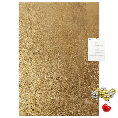 Korková nástenka Zlatý papier s farebnými špendlíkmi