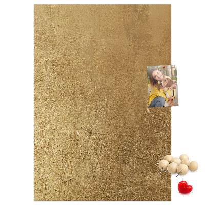 Korková nástenka Zlatý papier s farebnými špendlíkmi