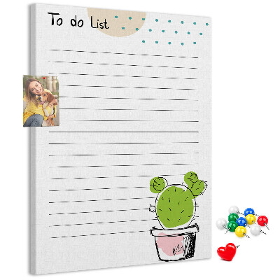 Nástenka do detskej izby Kaktus v kvetináči na zozname úloh