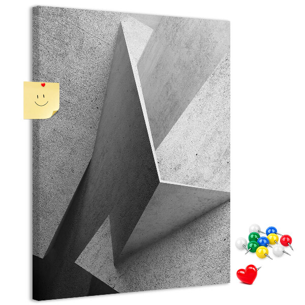 Korková nástenka Betónová geometria v odtieňoch sivej