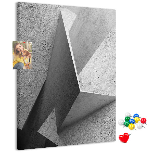 Korková nástenka Betónová geometria v odtieňoch sivej
