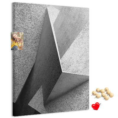 Korková nástenka Betónová geometria v odtieňoch sivej