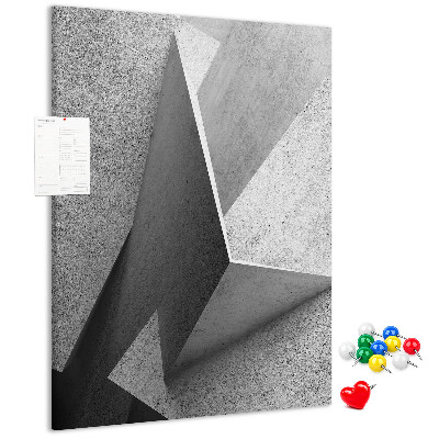 Korková nástenka Betónová geometria v odtieňoch sivej
