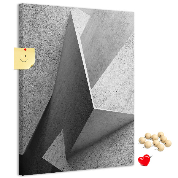 Korková nástenka Betónová geometria v odtieňoch sivej