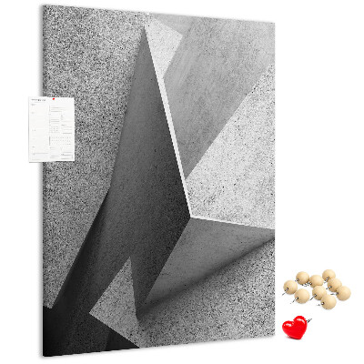 Korková nástenka Betónová geometria v odtieňoch sivej