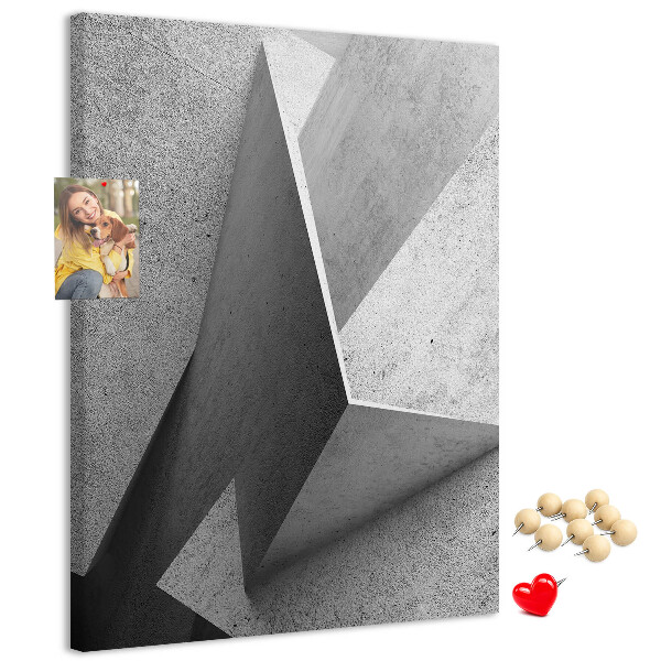 Korková nástenka Betónová geometria v odtieňoch sivej