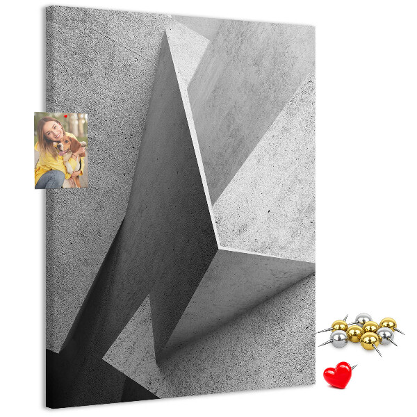 Korková nástenka Betónová geometria v odtieňoch sivej