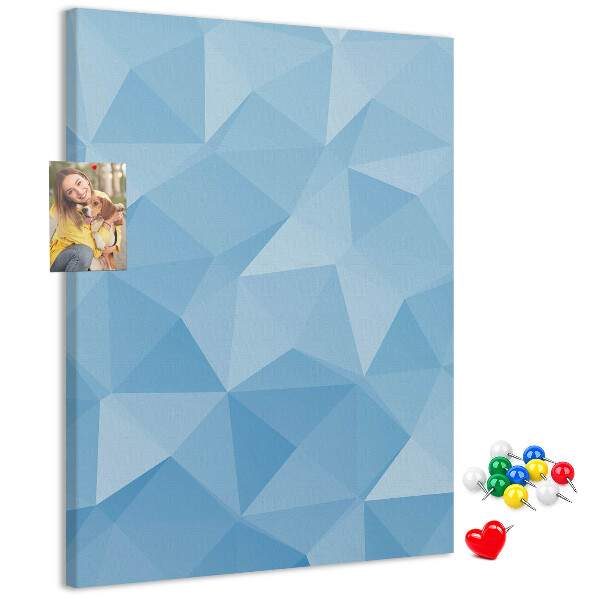 Korková nástenka Geometrické tvary v odtieňoch modrej