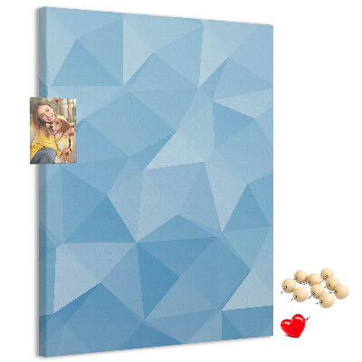 Korková nástenka Geometrické tvary v odtieňoch modrej