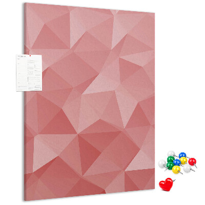 Nástenka do detskej izby Abstraktný ružový geometrický trojuholníkový vzor