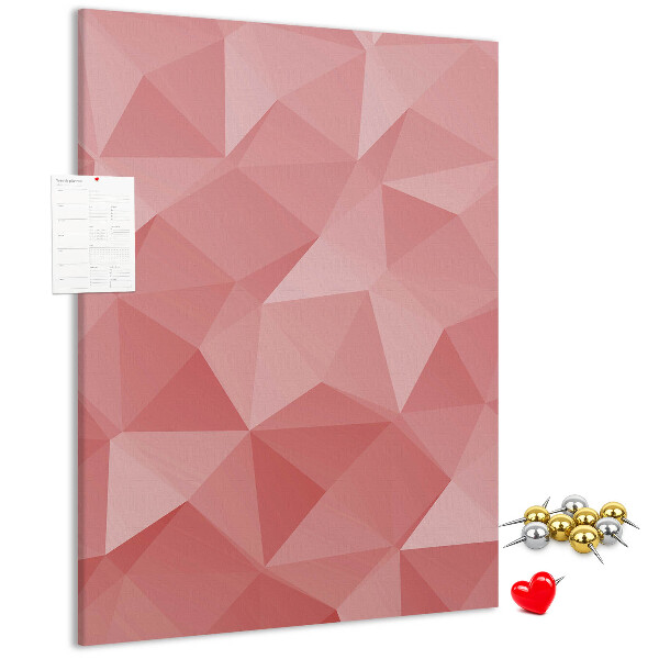 Nástenka do detskej izby Abstraktný ružový geometrický trojuholníkový vzor
