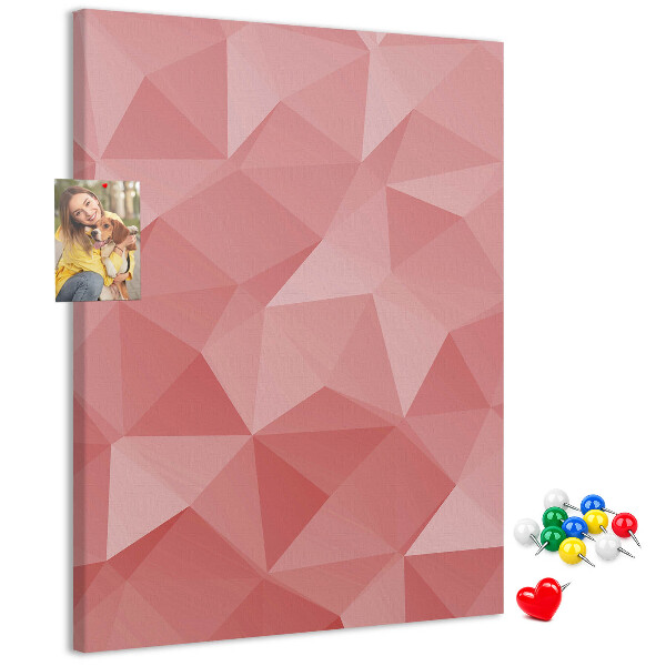 Nástenka do detskej izby Abstraktný ružový geometrický trojuholníkový vzor