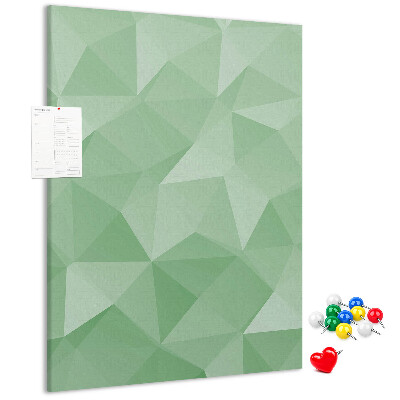 Korková nástenka na stenu Geometrické tvary v odtieňoch zelenej
