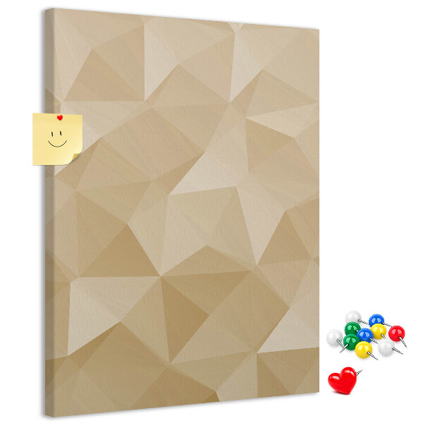Korková nástenka Geometria v odtieňoch béžovej a hnedej