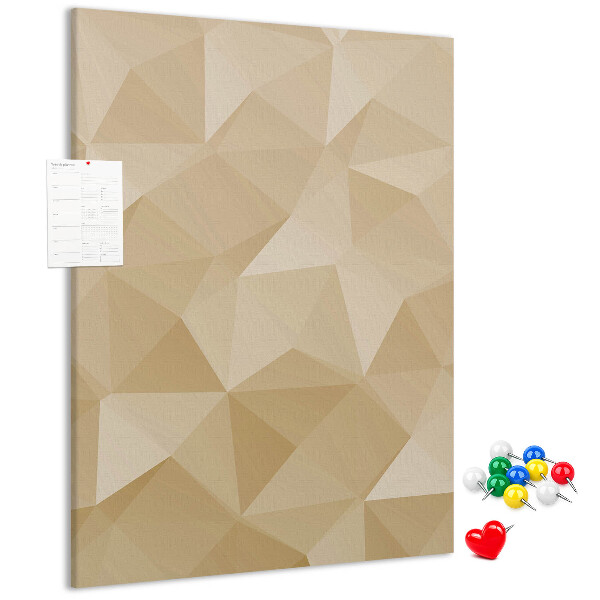 Korková nástenka Geometria v odtieňoch béžovej a hnedej