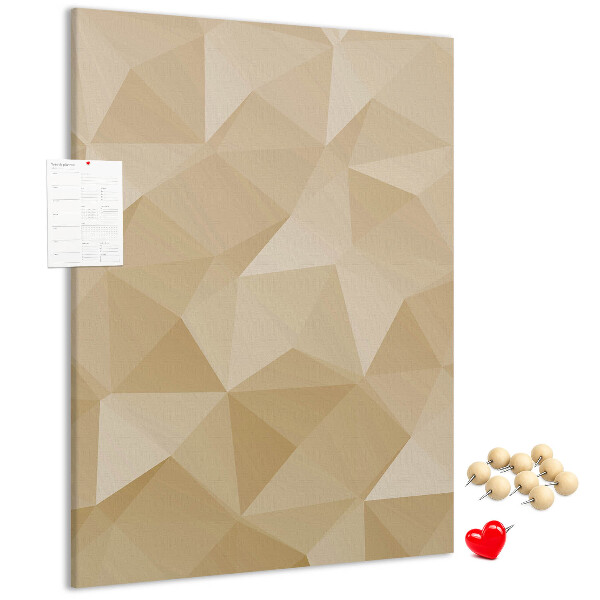 Korková nástenka Geometria v odtieňoch béžovej a hnedej