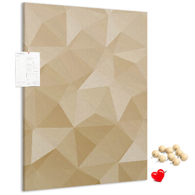 Korková nástenka Geometria v odtieňoch béžovej a hnedej
