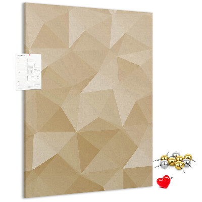 Korková nástenka Geometria v odtieňoch béžovej a hnedej