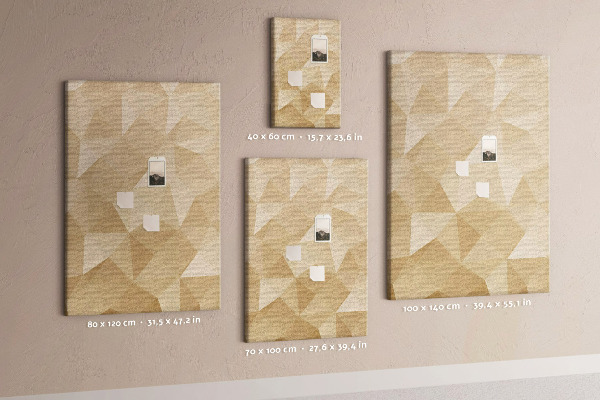 Korková nástenka Geometria v odtieňoch béžovej a hnedej
