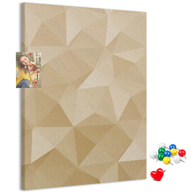 Korková nástenka Geometria v odtieňoch béžovej a hnedej